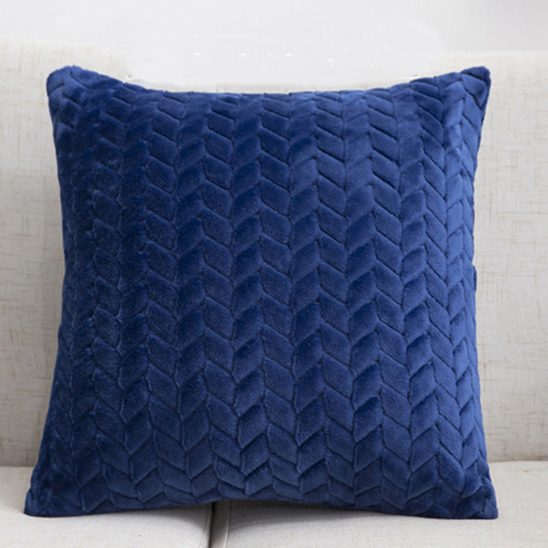 Modern Solid Flannel Sofa Cushion Case