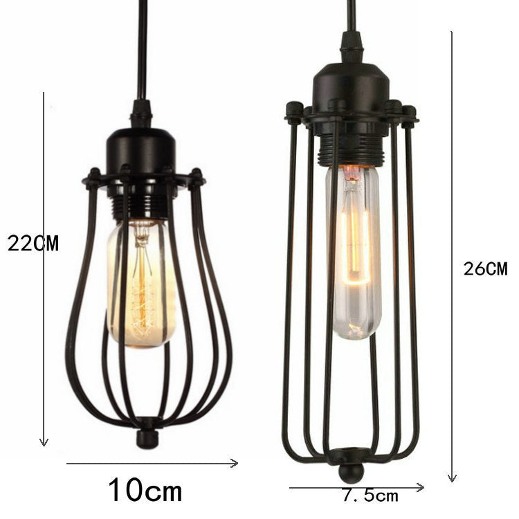 Vintage Industrial Black Iron Pendant Light