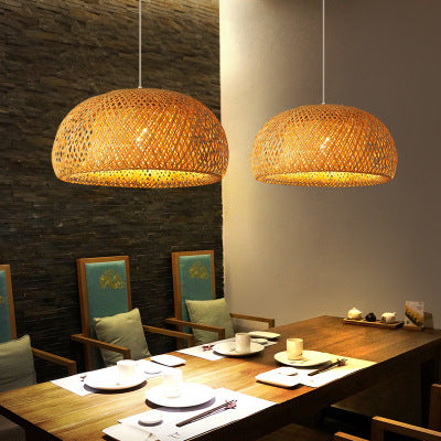 Rustic Rattan Basket Lamp Shade Chandelier