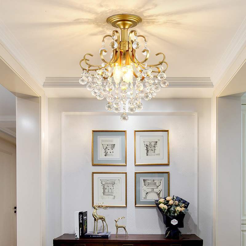 Elegant Clear Crystal Mini Chandelier Fixture