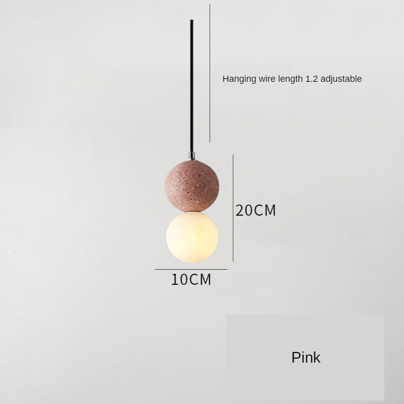 Minimalist Terrazzo Finish Hanging Lamp Fixture