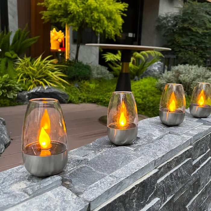 Solar Power Tea Lights: Flameless Flicker LED Candles with Dusk to Dawn Sensor