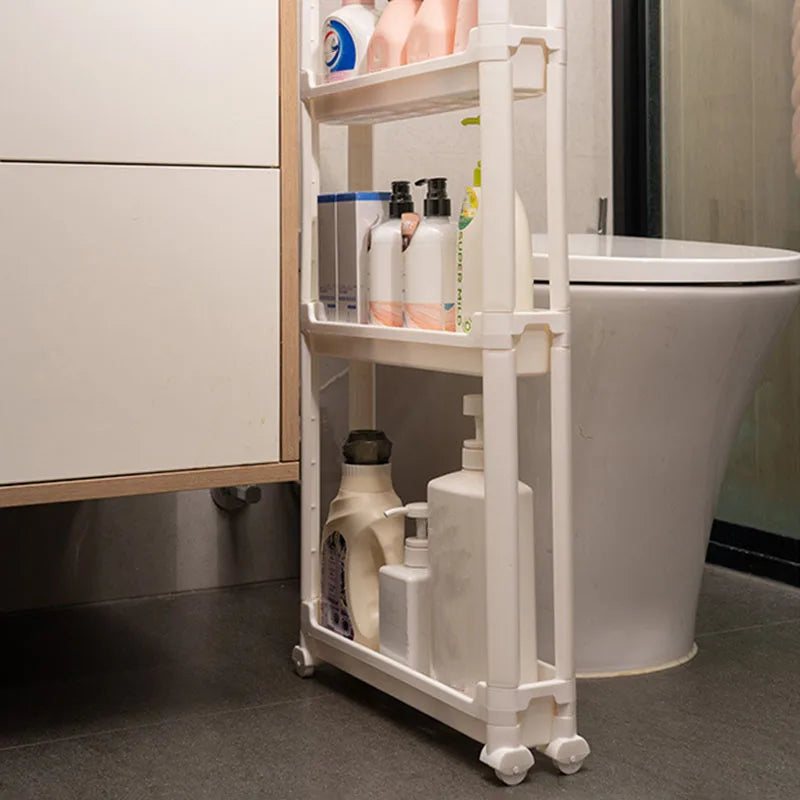 Behind The Door Storage Cabinet Bathroom and Kitchen Storage Rack Multi-layer Narrow Cabinet Space Saving Trolley Storage Rack
