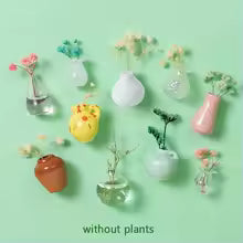 Cute Plant Ceramic Vase Fridge Magnets