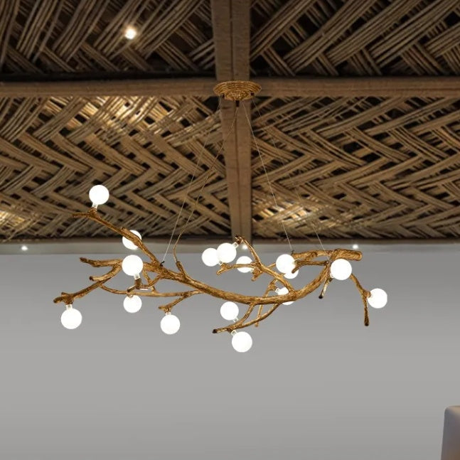 Zen Japanese Wabi-Sabi Tree Branch Chandelier