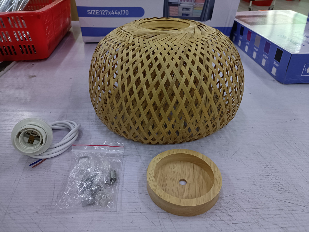 Rustic Rattan Basket Lamp Shade Chandelier