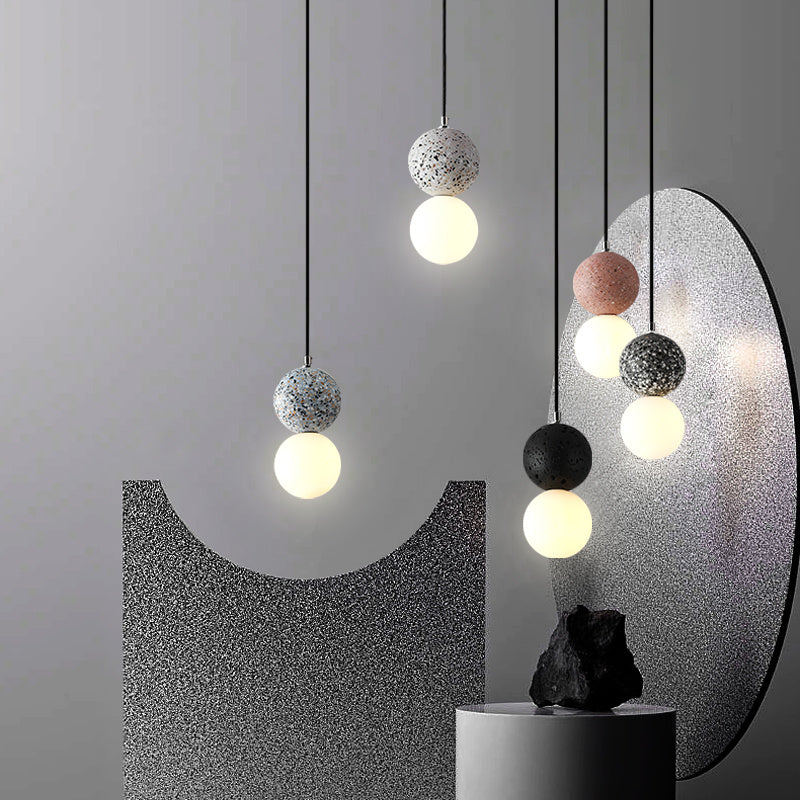 Minimalist Terrazzo Finish Hanging Lamp Fixture