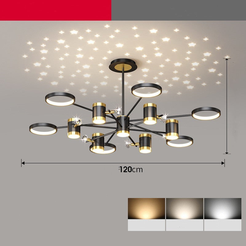 Modern Light Luxury Star Ceiling Lamp Combination